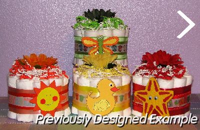 Neutral Baby Designer Diaper Cupcakes.JPG - Designer Diaper Cupcakes